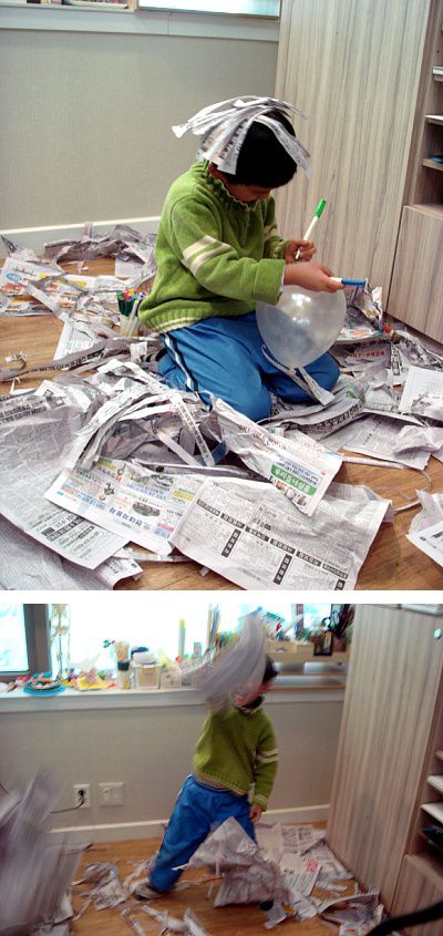 (click)신문지 찢기