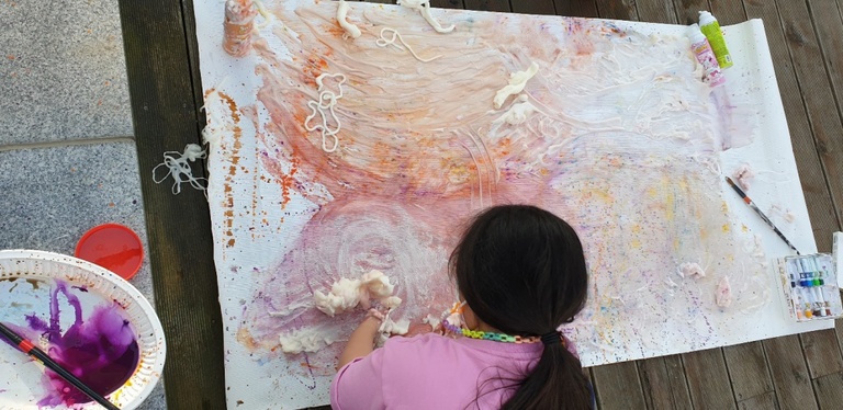 미술 ~~ 옥상에서 촉감 놀이